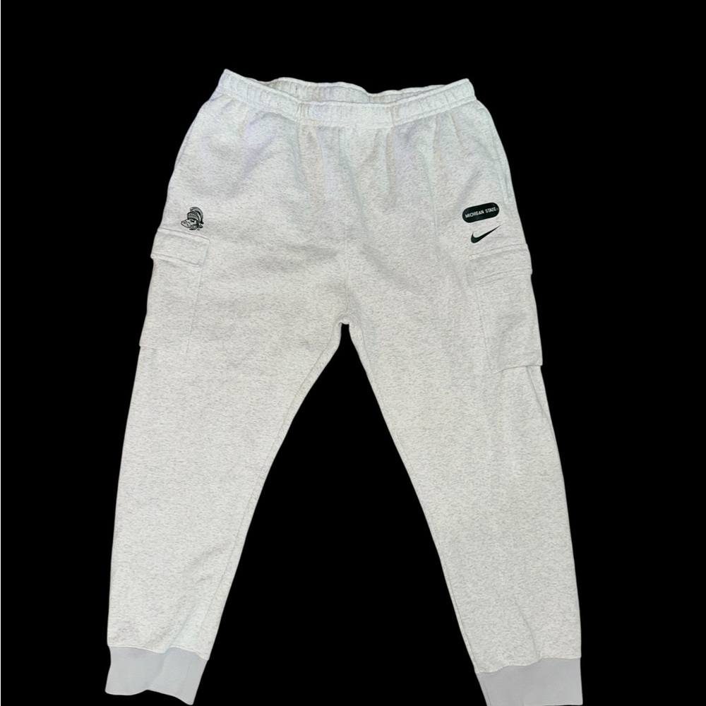 Nike Mens Michigan State Light Gray Cargo Joggers